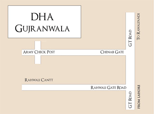 DHA Gujranwala location map