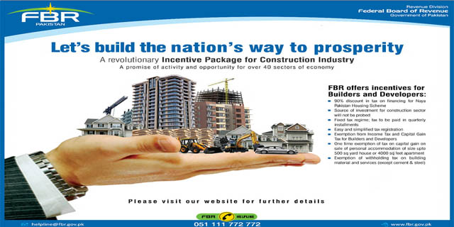 FBR provides incentives for builders and developers May 2020