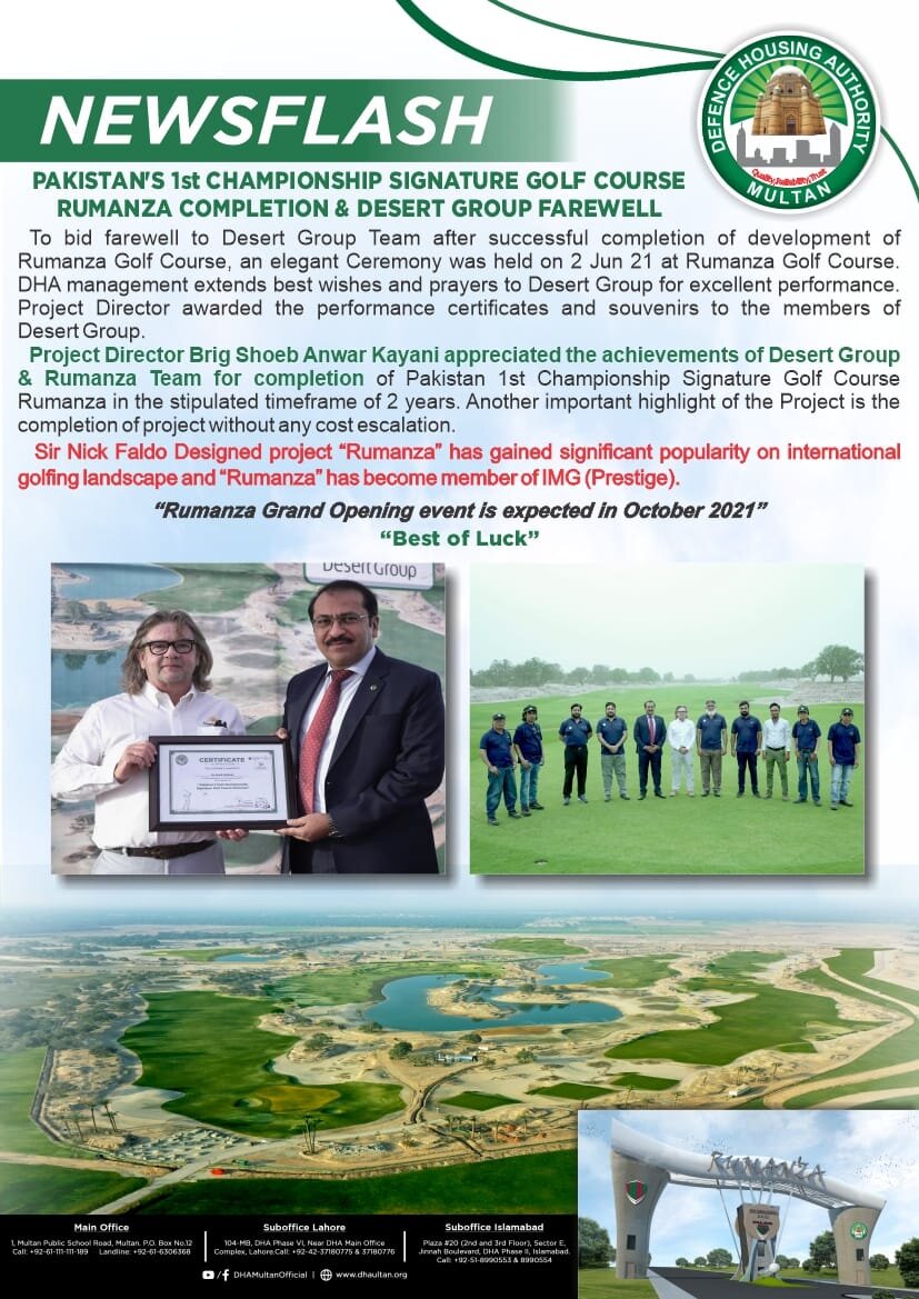 Pakistan 1st Championship signature Golf Course Rumanza