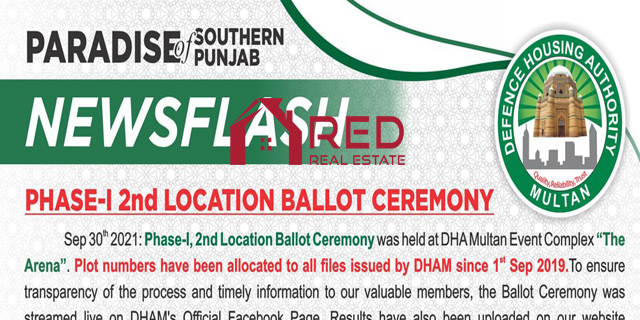 DHA Multan Phase-1 2nd Location Ballot Ceremony 30th September 2021