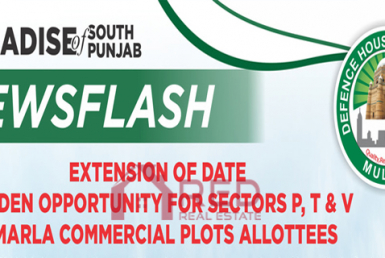 Extension of Date For DHA Multan Sector P, T & V 4 Marla Commercial Plot Allottees