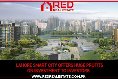 As per the current real estate market, investors who have invested in Lahore smart city through Red Real Estate consultancy can get a profit of at least 5-10 Lacs on a residential plot and about 25-30 Lacs on a commercial Plot. Lahore Smart City is the second smart city in Pakistan. Lahore Smart City is an LDA-approved and state-of-the-art housing society, located in Lahore Bypass. Developed by the top and well-known Groups Habib Rafique Pvt Ltd and FDHL. This world-class community is skillfully planned with all the advanced facilities and features. This marvelous housing society features Contemporary architecture, a lavish lifestyle, high-end construction, global standard town planning and smart designs making it the best investment opportunity in Lahore. For investors, this is a smart opportunity to invest in Lahore Smart City with promising future benefits. Contact RED REAL ESTATE as soon as possible to take advantage of this excellent opportunity to earn the best returns on investment.