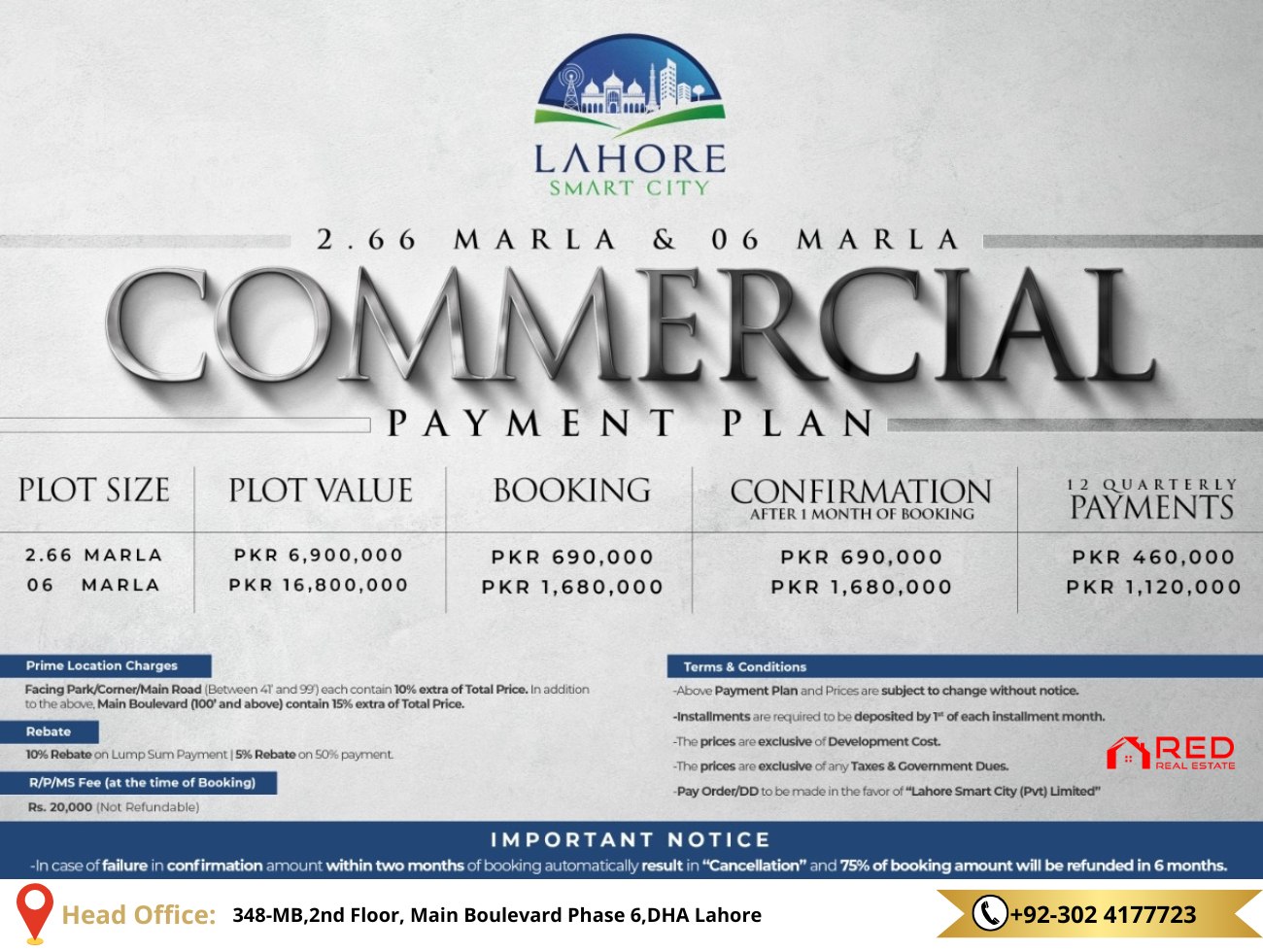 Lahore Smart City Commercial Payment Plan:
