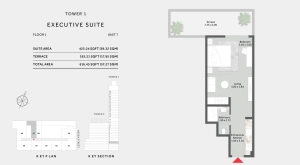 Marriott Residences in JVC Executive Suites Floor Plan Tower 1