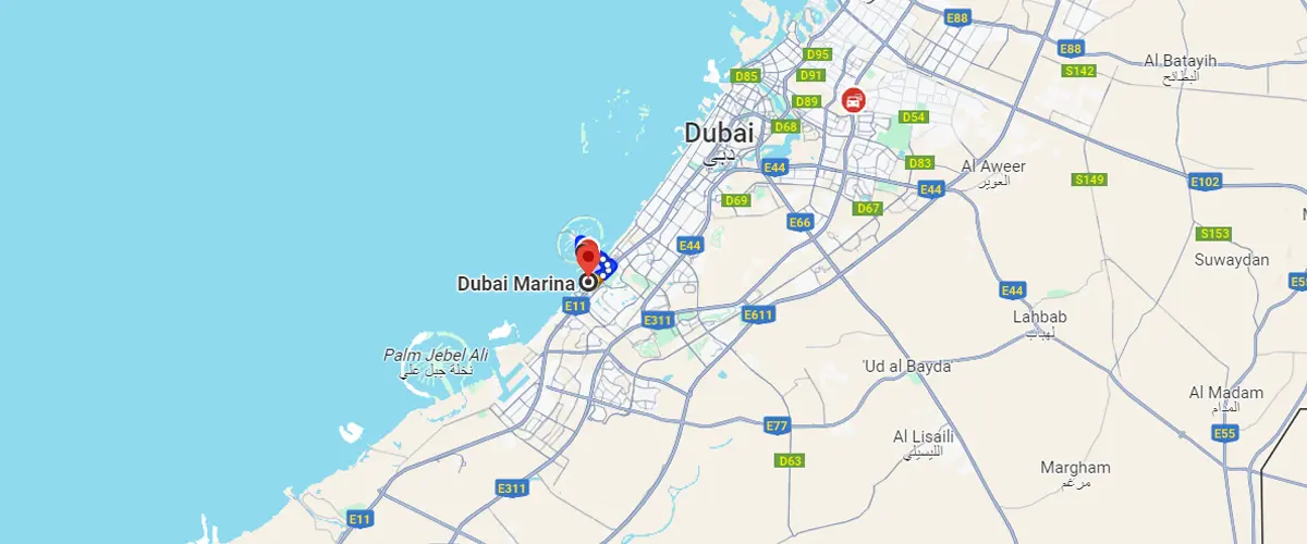Location of Dubai Marina
