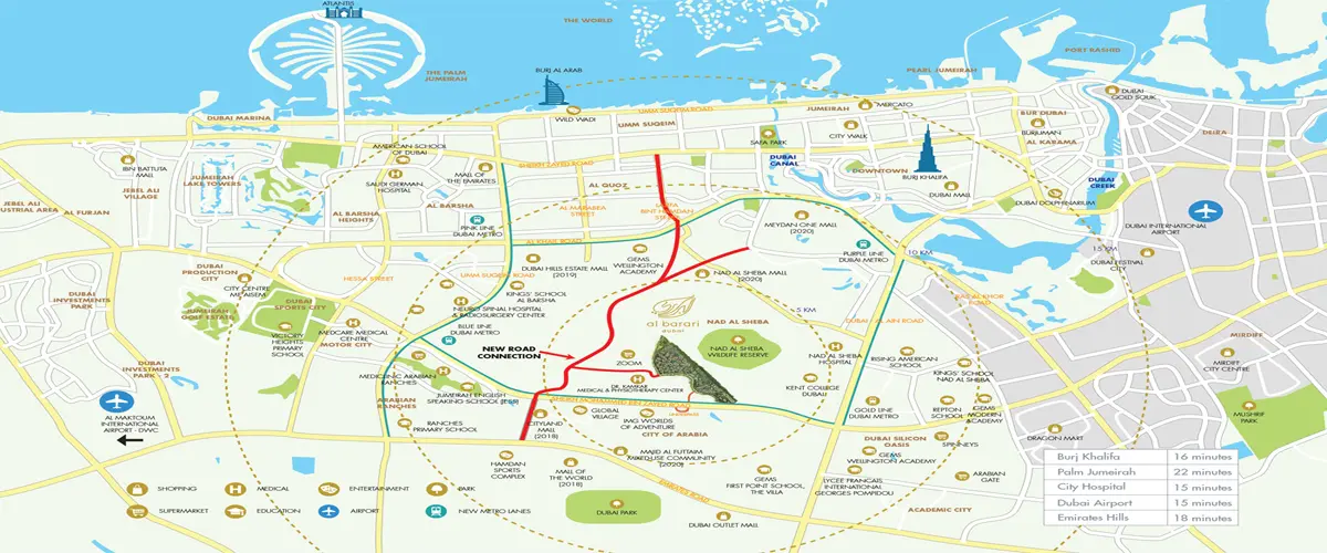 Location of Al Barari Dubai