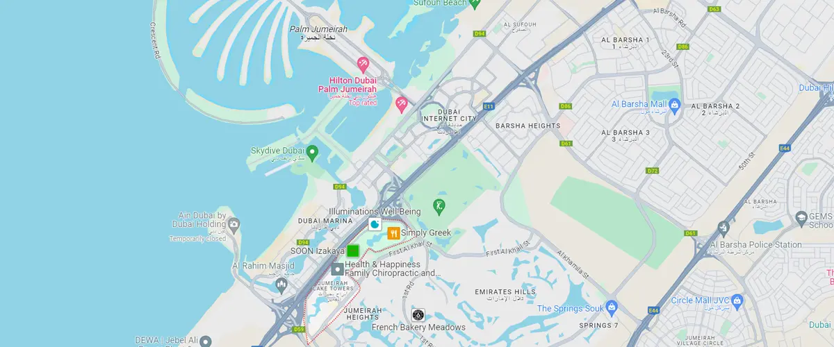 Location of Jumeirah Lake Towers