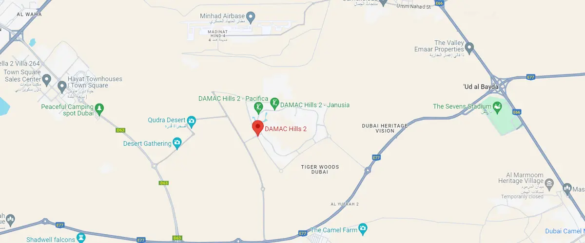 Location of Damac Hills Dubai