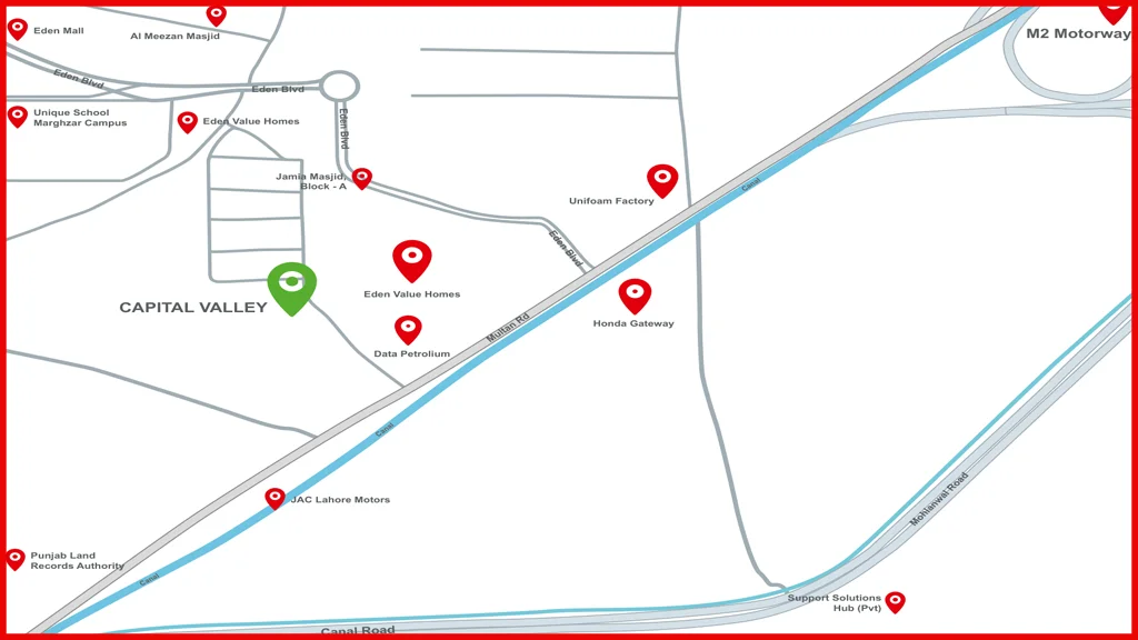 Capital Valley Lahore Location